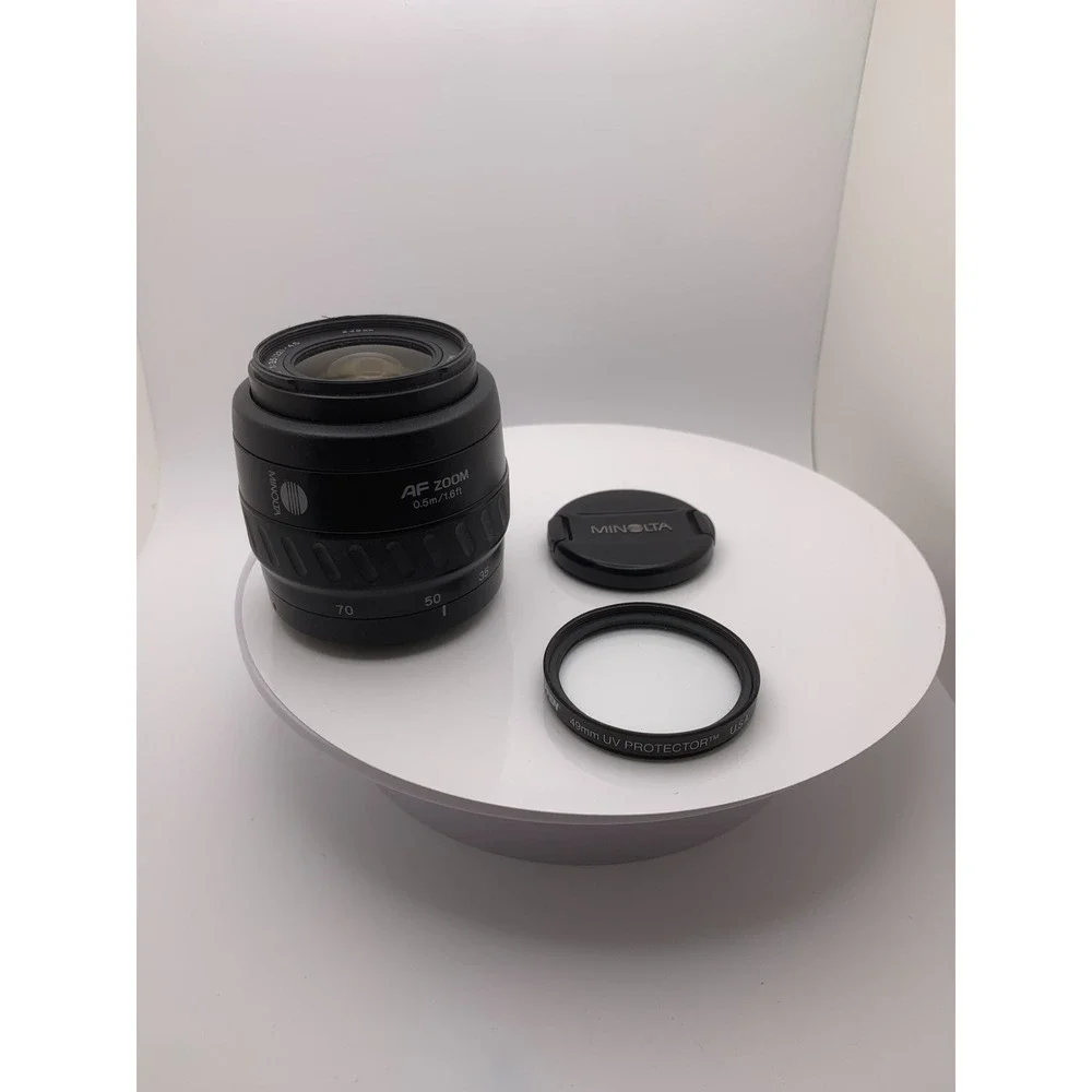 Minolta AF Zoom 35-70mm 1:3.5 (22)-4.5 Camera Lens + Tiffen 49 Mm UV Filter